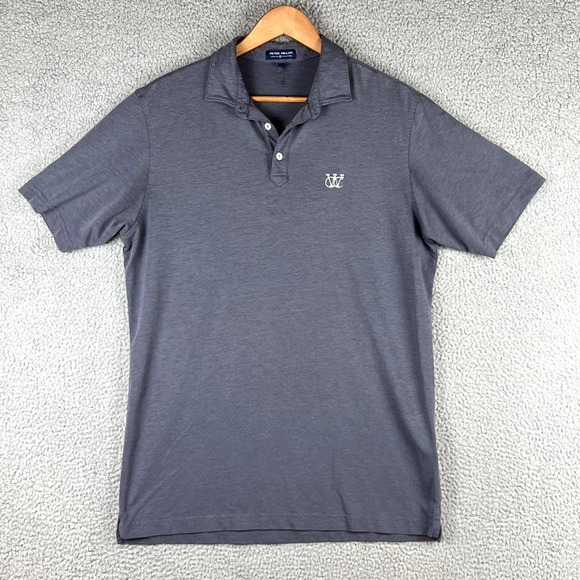 Peter Millar Other - Peter Millar Polo Shirt Mens Large Grey Blue Jersey Performance Crown Crafted